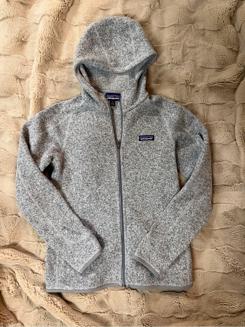 Patagonia Womens Grey Heather Full-Zip Hooded Fleece Jacket